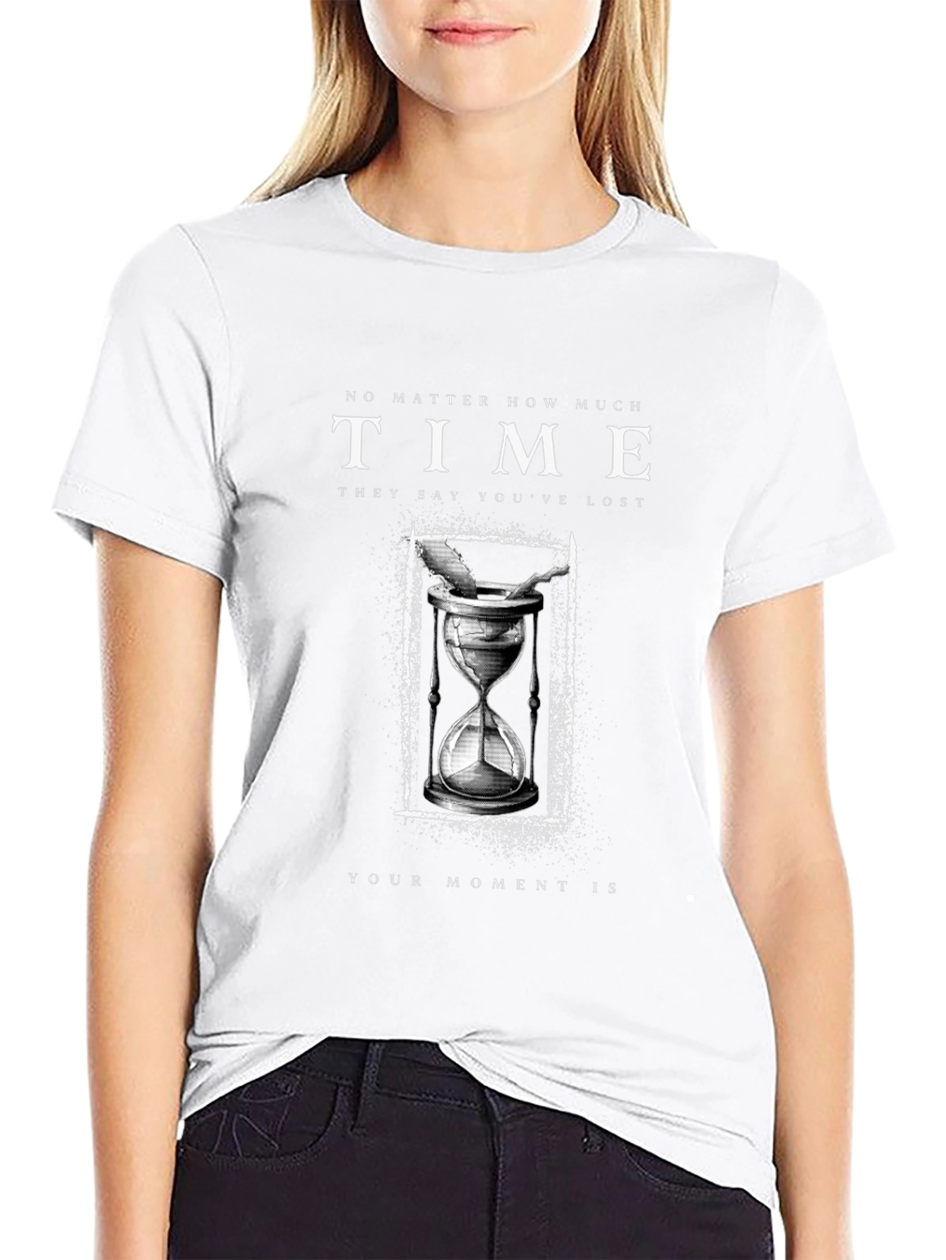 Time is Your Moment Black Graphic T-Shirt