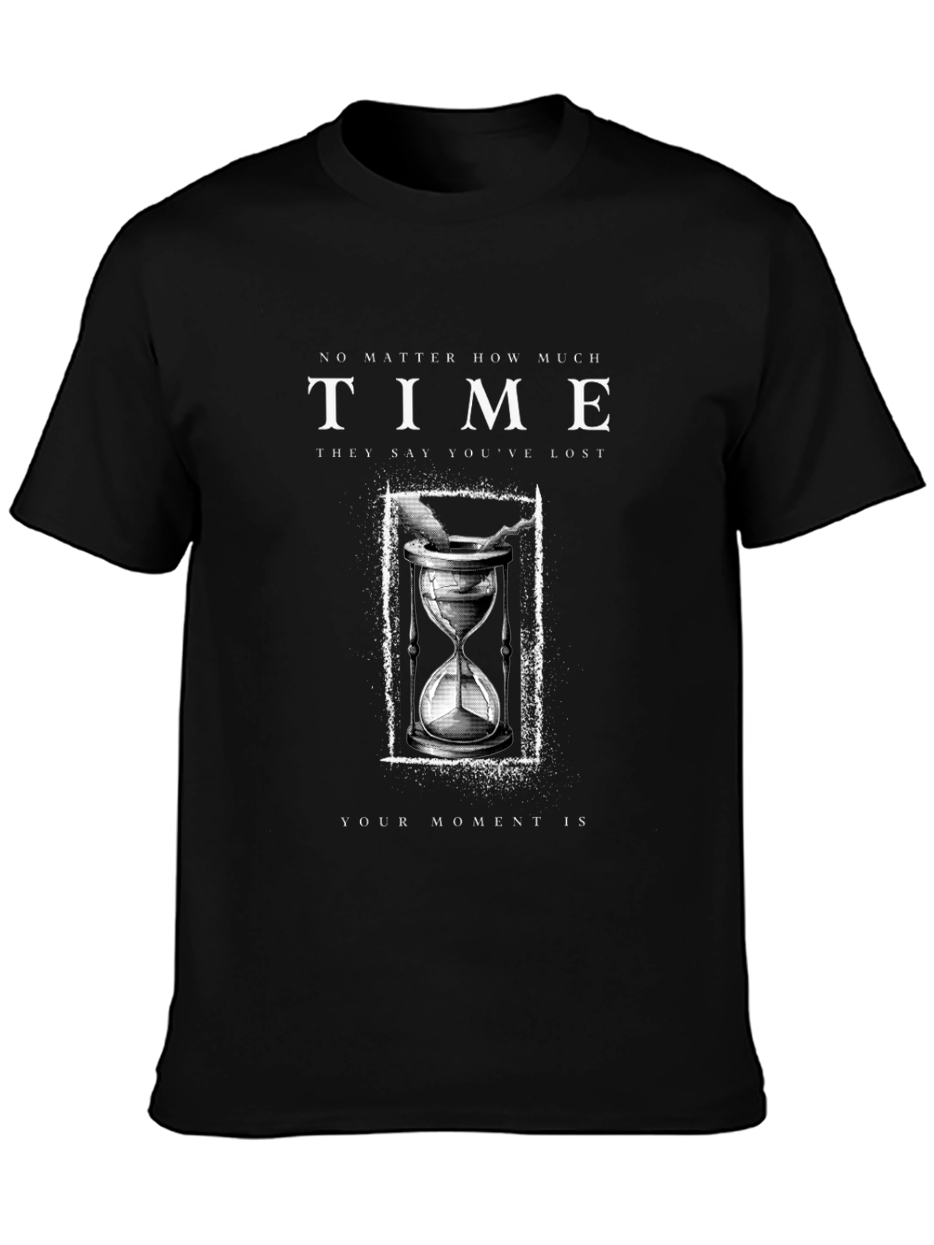 Time is Your Moment Black Graphic T-Shirt