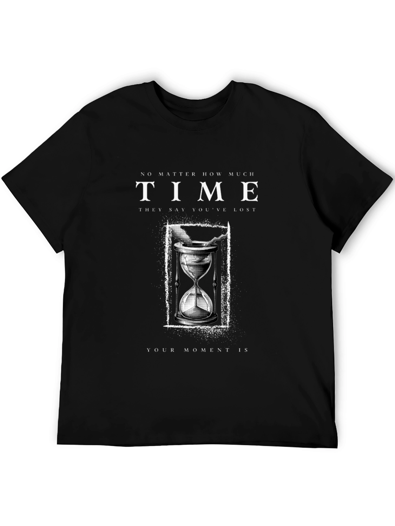 Time is Your Moment Black Graphic T-Shirt