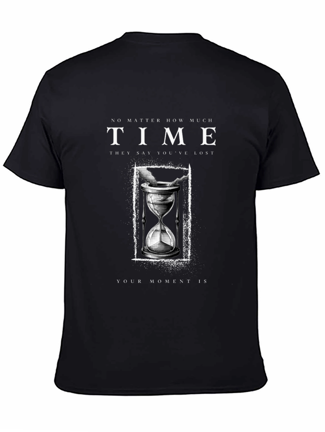 Time is Your Moment Black Graphic T-Shirt