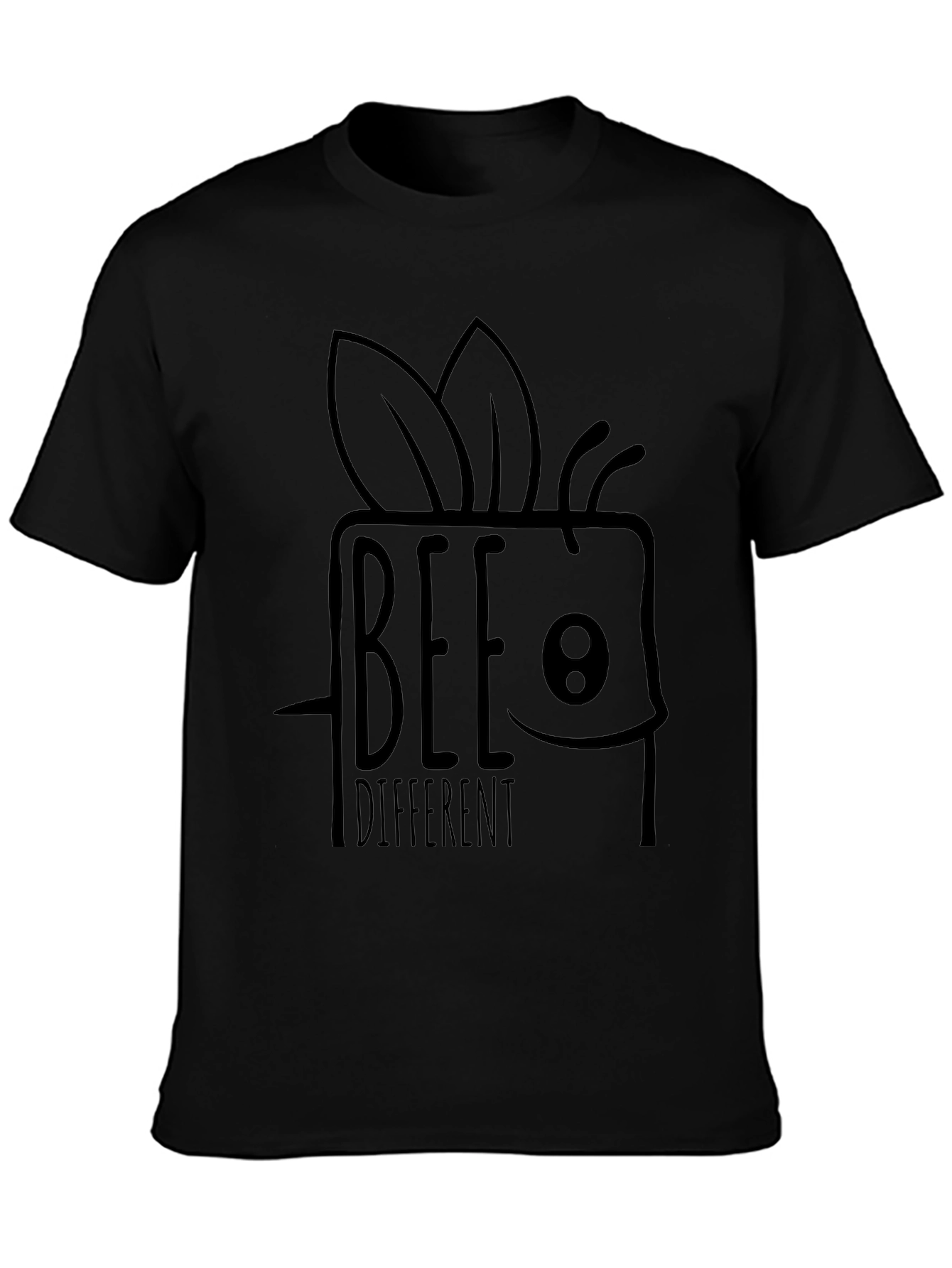 Bee Different Graphic Tee - Black Cotton