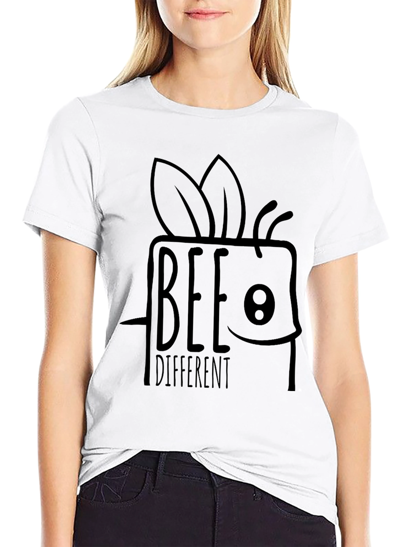 Bee Different Graphic Tee - Black Cotton