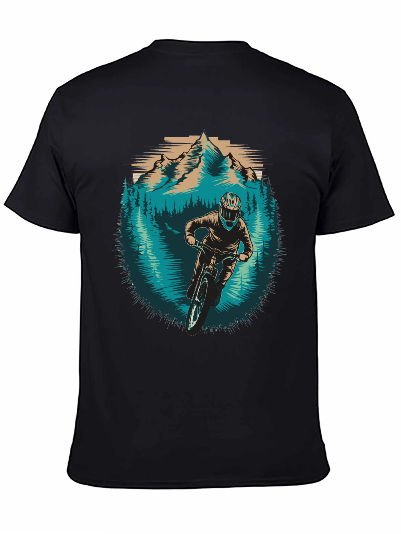 Mountain Biker Graphic Tee - Nature Adventure Shirt