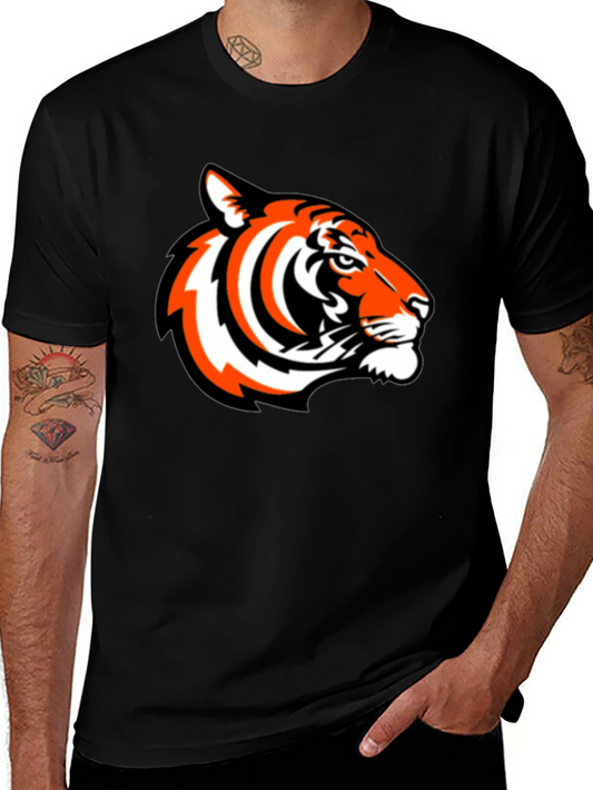 Bold Tiger Graphic Tee - Black Casual Comfort