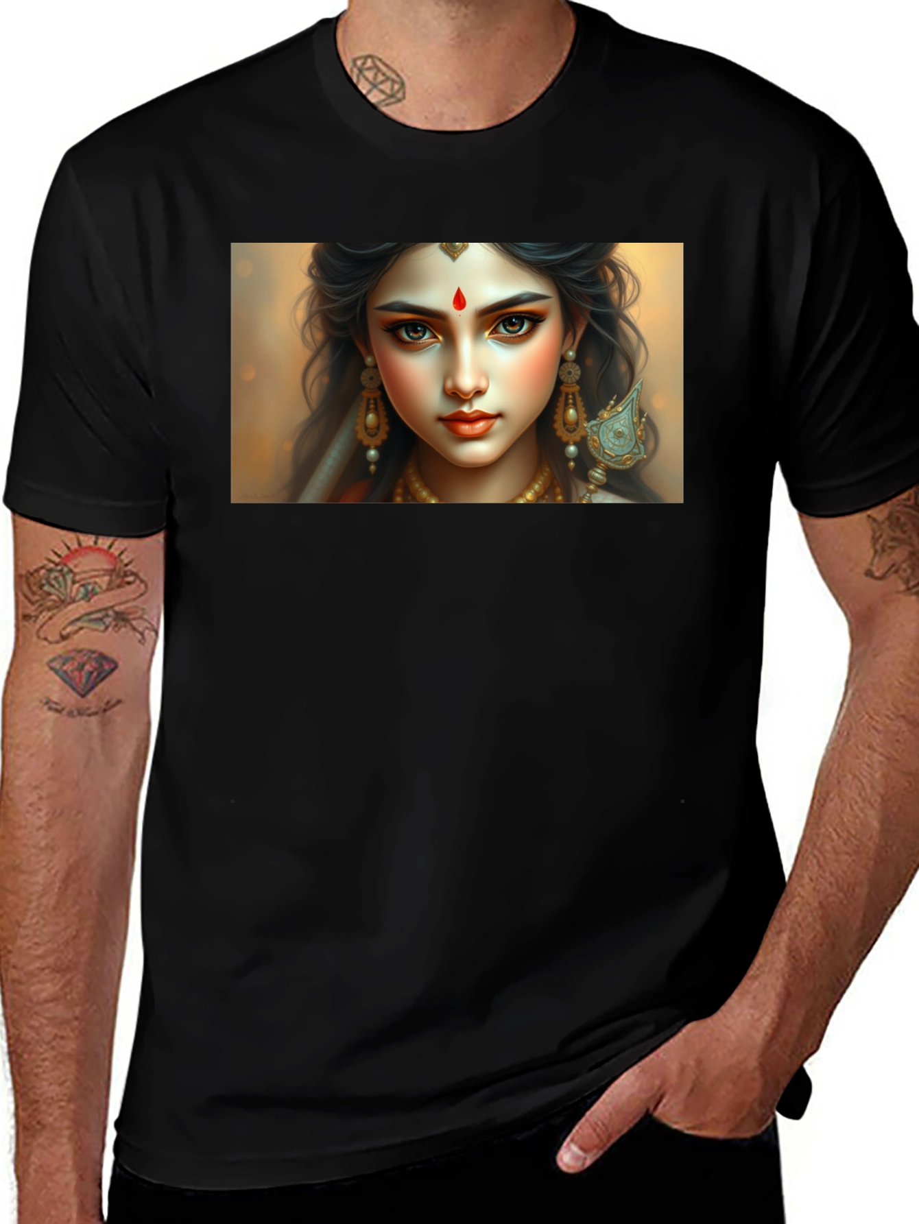 Goddess Graphic Tee - Stylish Unisex Black T-Shirt