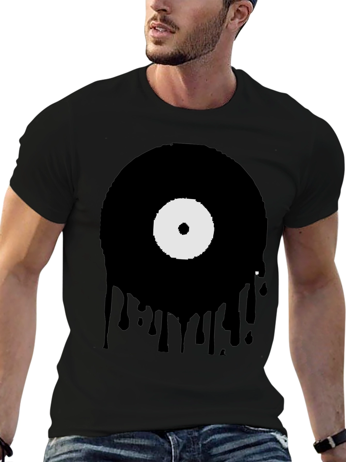 Melting Vinyl Record Graphic T-Shirt