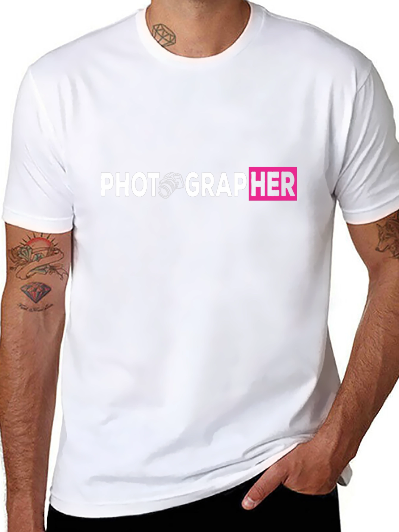 Photographer Graphic Tee - Camera Design Black T-Shirt