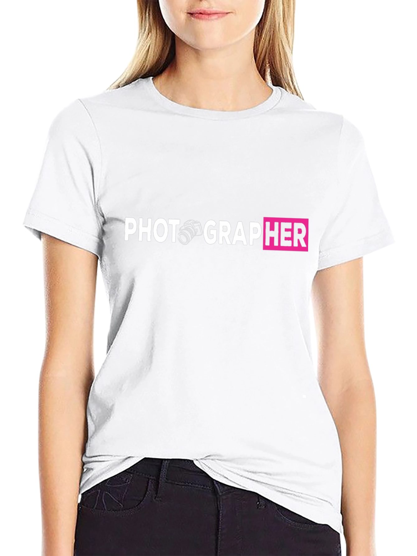 Photographer Graphic Tee - Camera Design Black T-Shirt