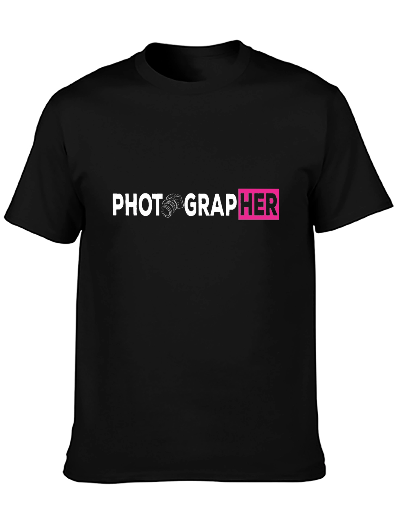 Photographer Graphic Tee - Camera Design Black T-Shirt