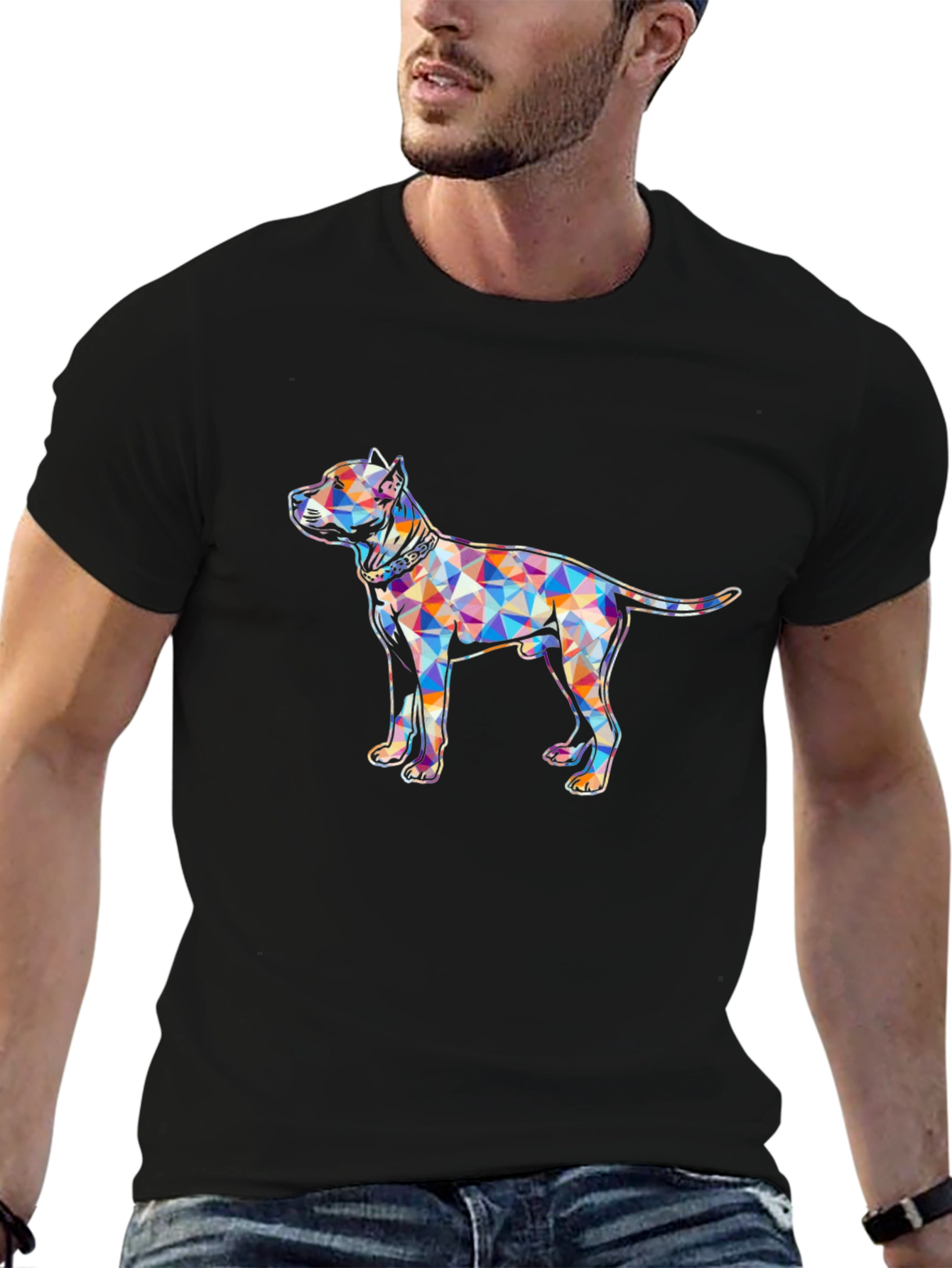 Geometric Pitbull Graphic Tee