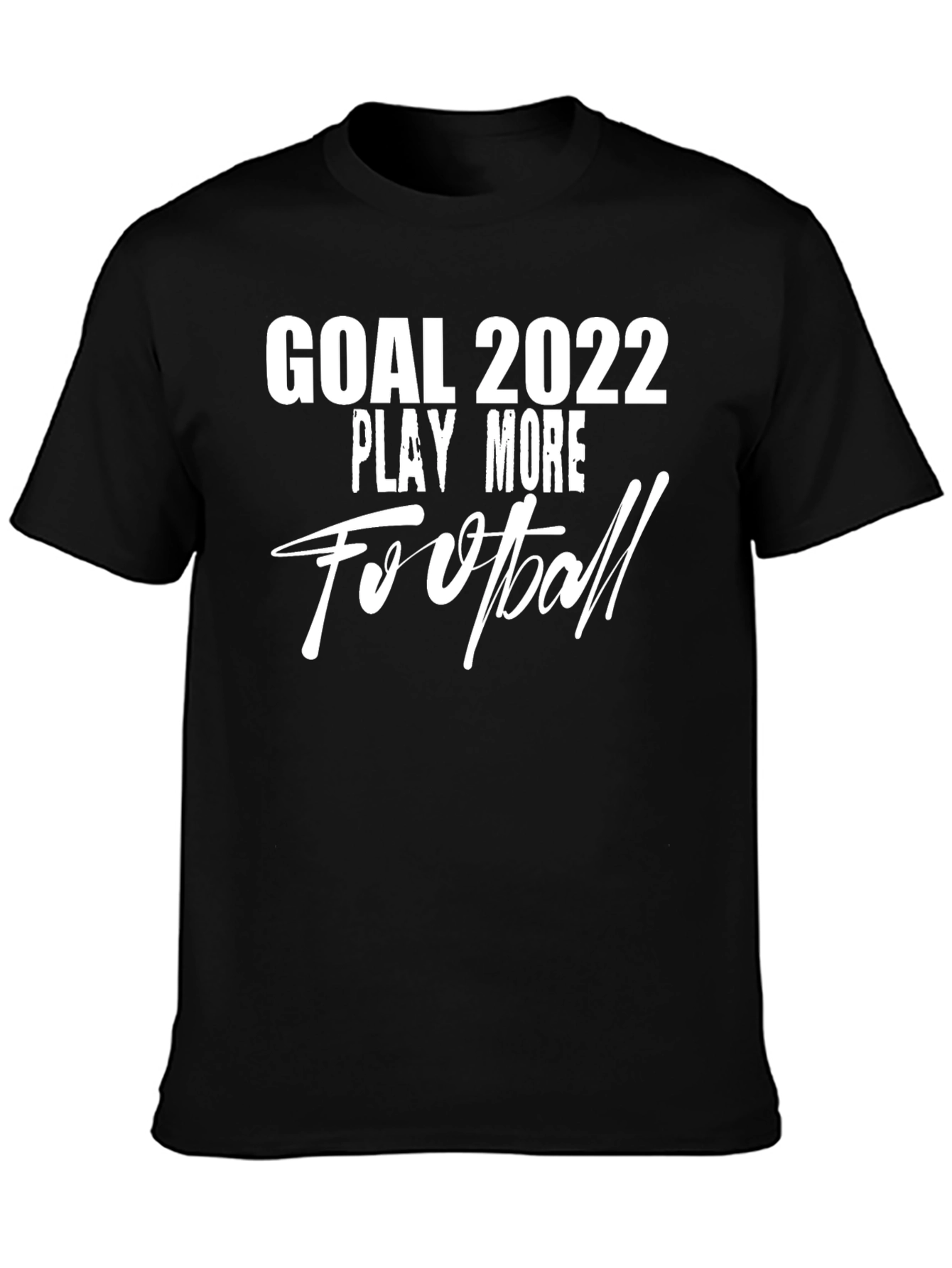 Goal 2022 Play More Football Black T-Shirt