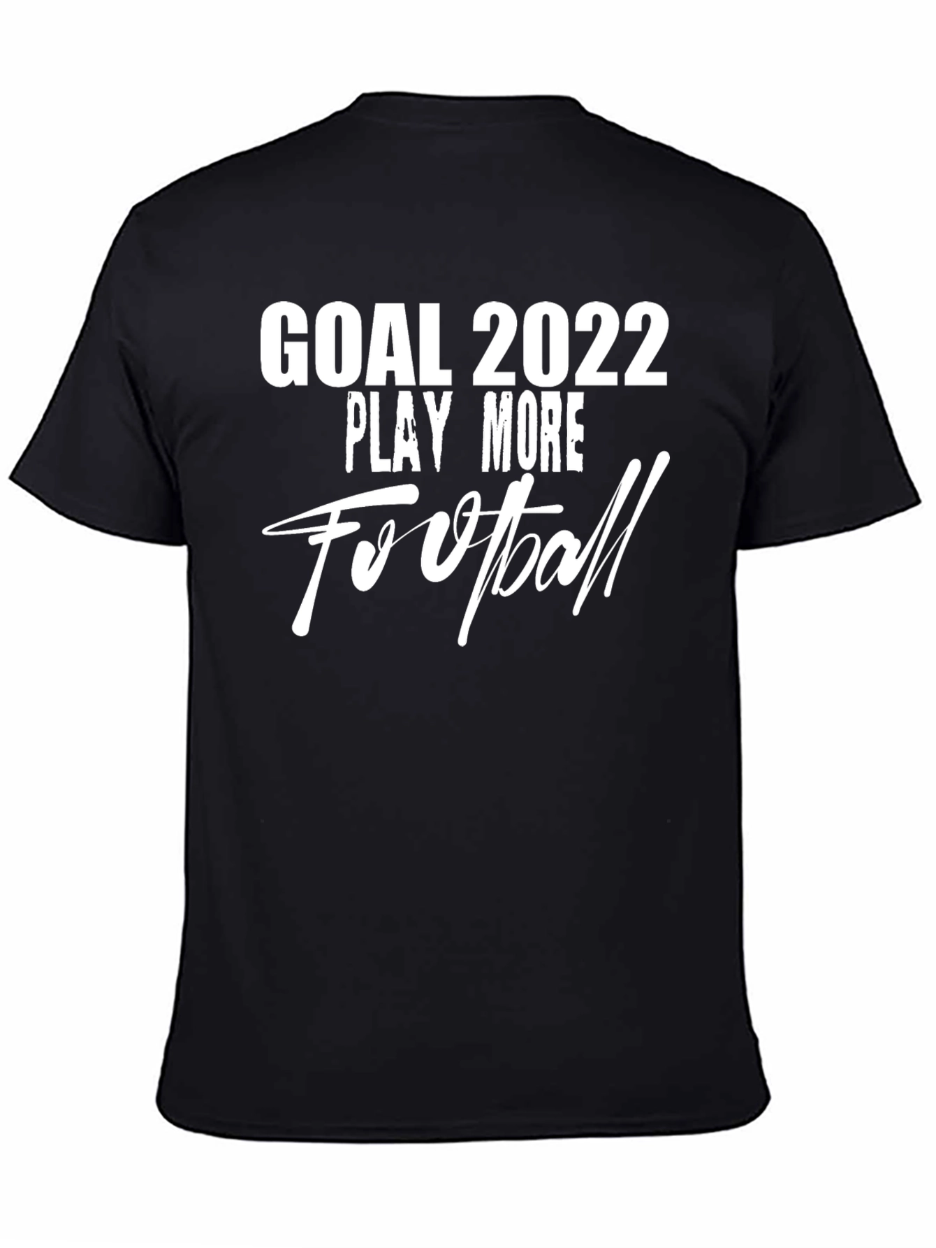 Goal 2022 Play More Football Black T-Shirt