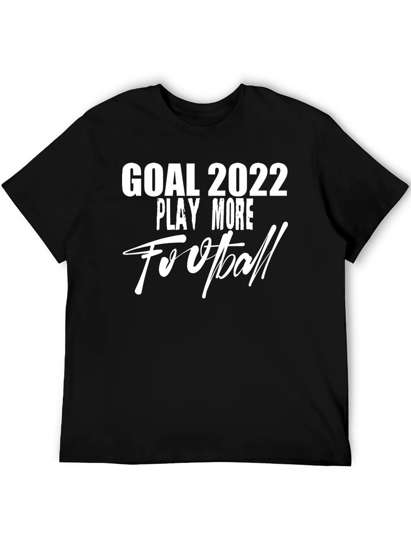 Goal 2022 Play More Football Black T-Shirt