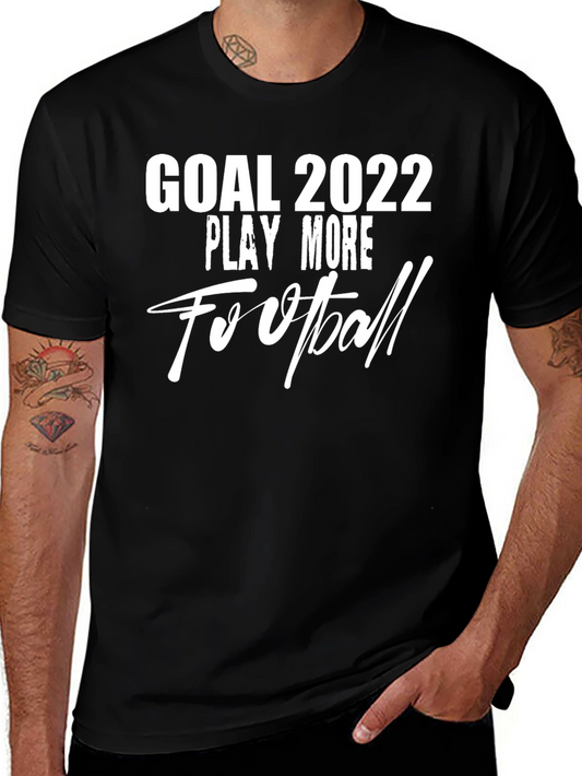 Goal 2022 Play More Football Black T-Shirt