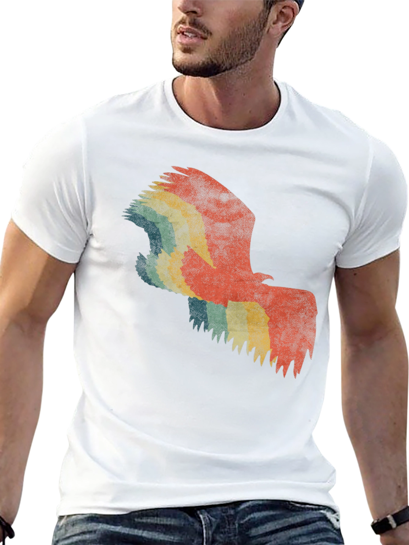 Retro Eagle Graphic Tee - Black
