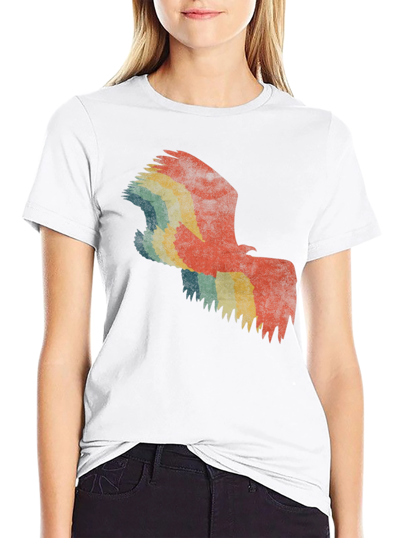 Retro Eagle Graphic Tee - Black