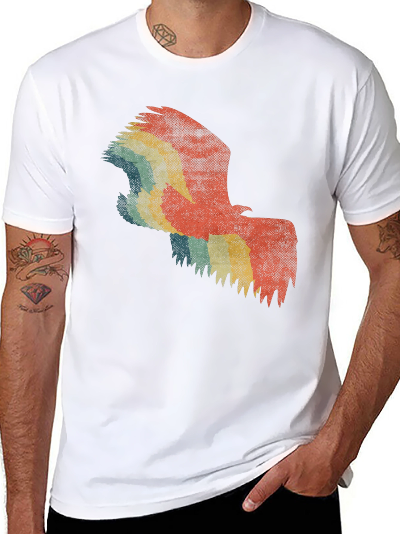 Retro Eagle Graphic Tee - Black