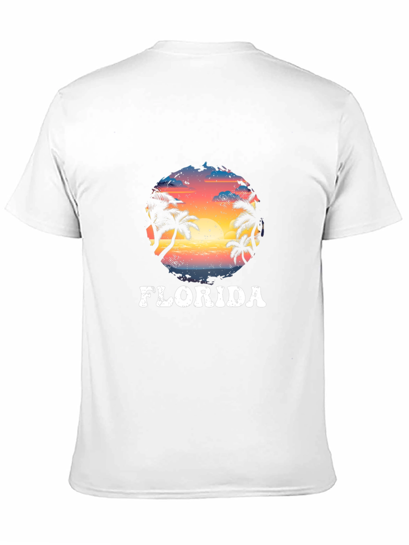 Florida Palm Sunset Graphic Black T-Shirt