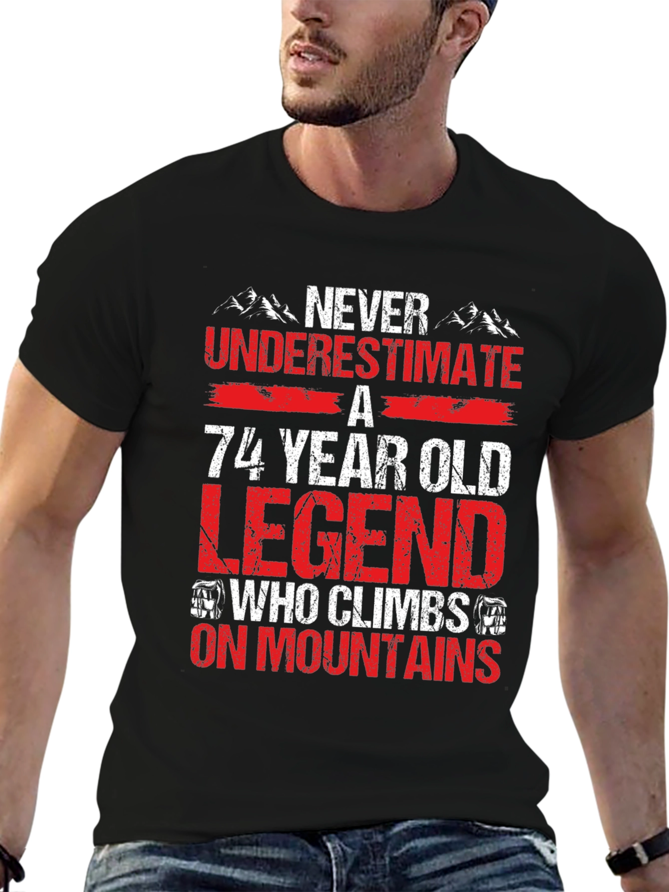 74 Year Old Legend Mountain Climbing T-Shirt