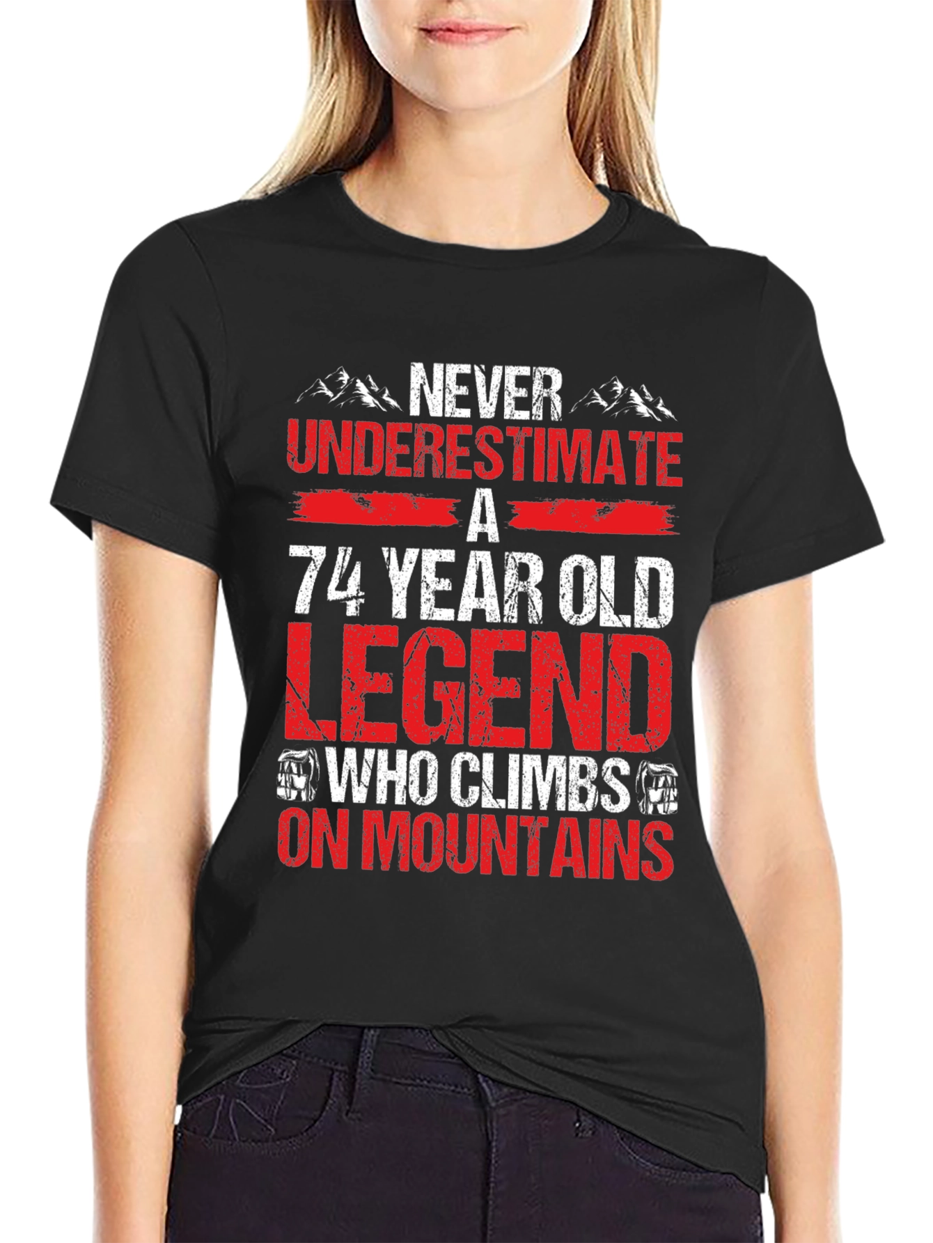 74 Year Old Legend Mountain Climbing T-Shirt