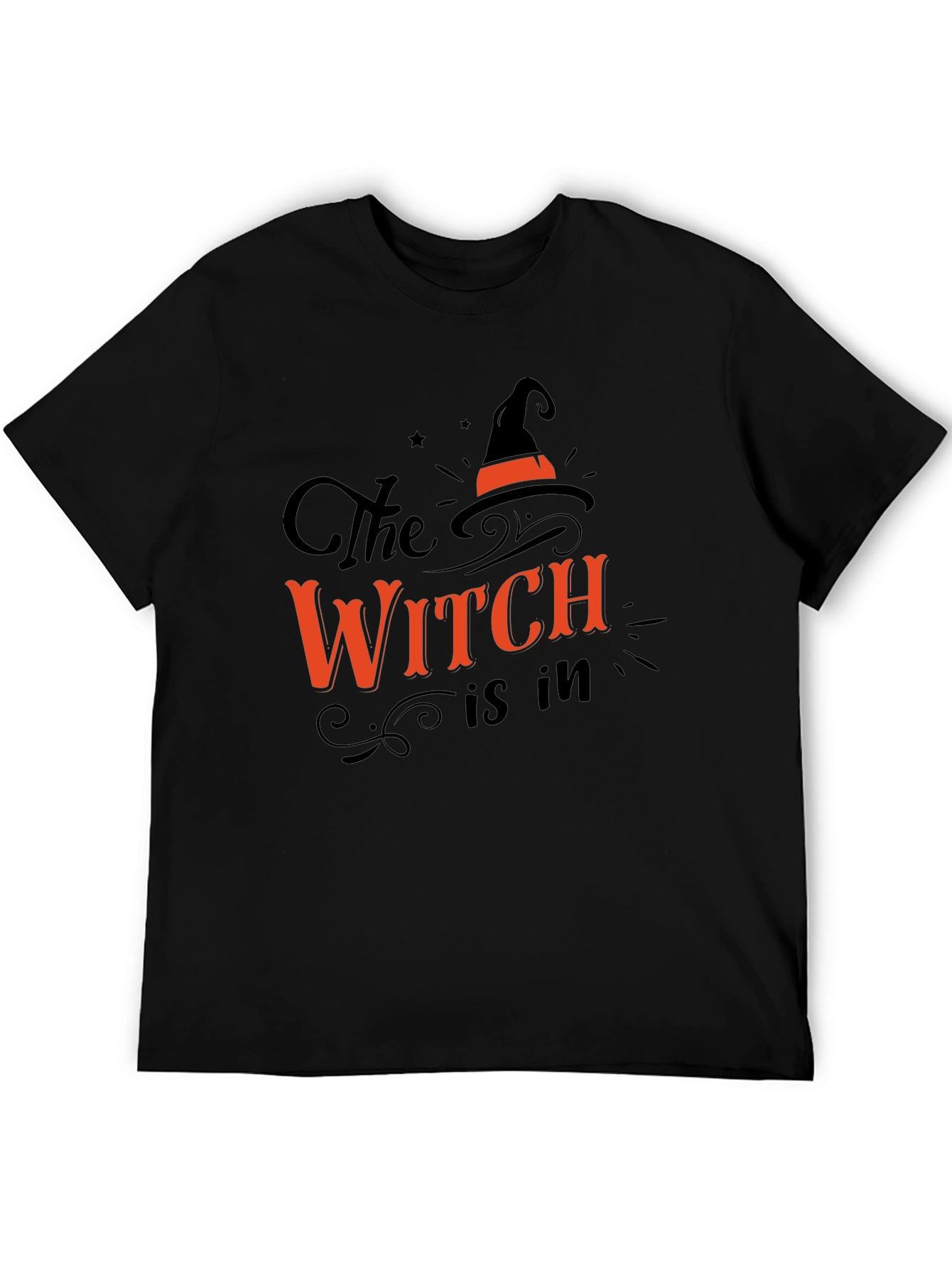 The Witch is In Halloween Graphic Tee - Black