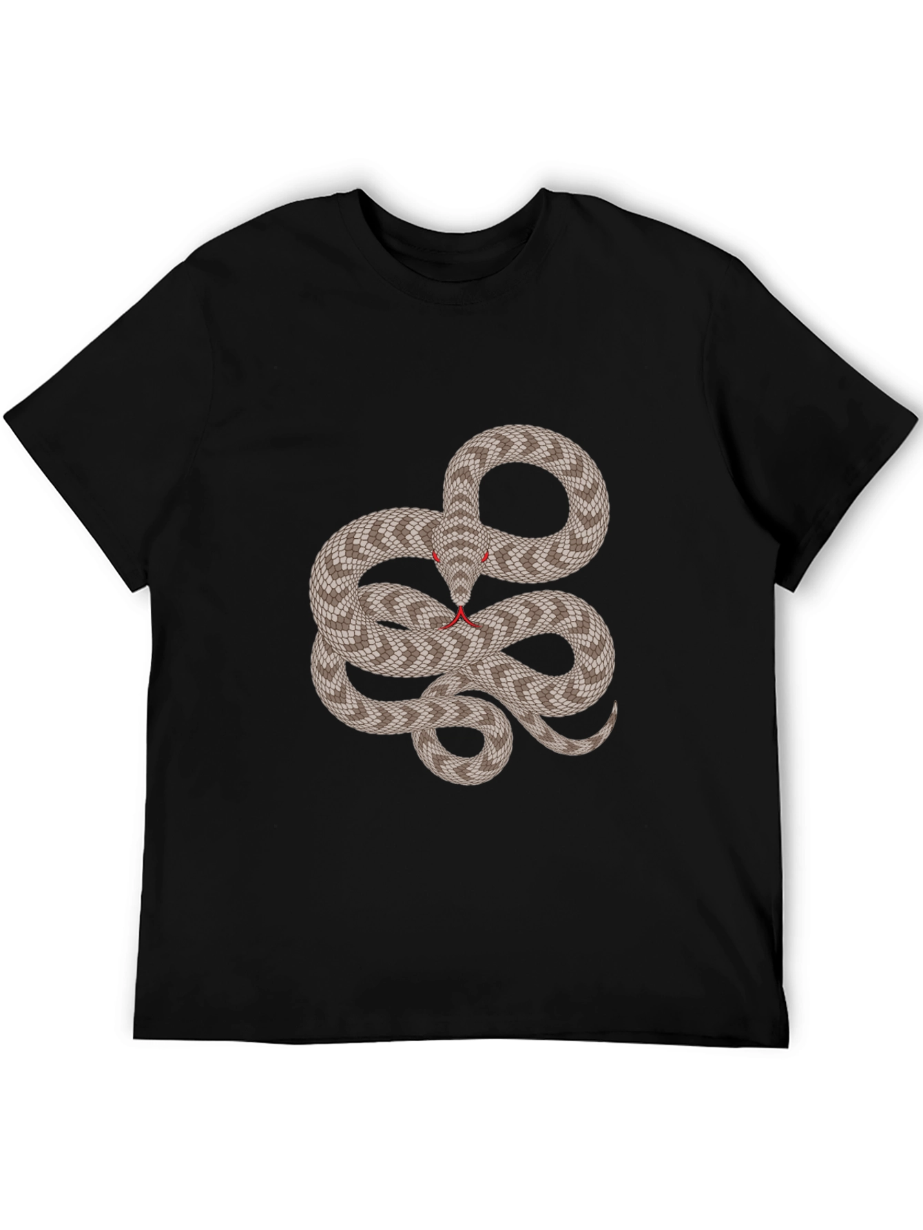 Snake Graphic Tee - Black Crew Neck Shirt