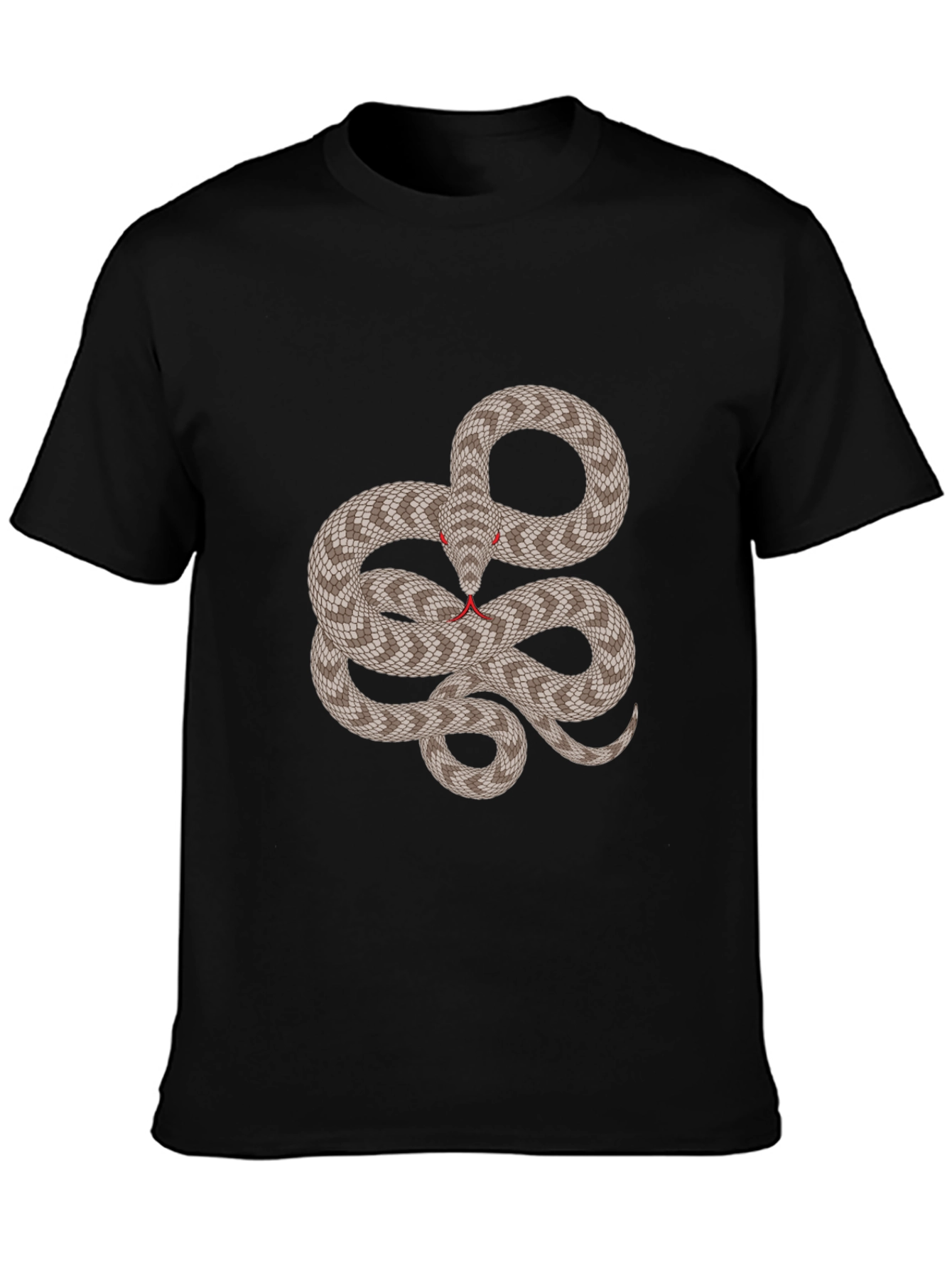Snake Graphic Tee - Black Crew Neck Shirt