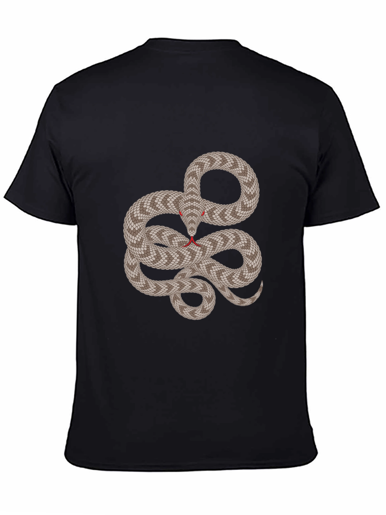 Snake Graphic Tee - Black Crew Neck Shirt