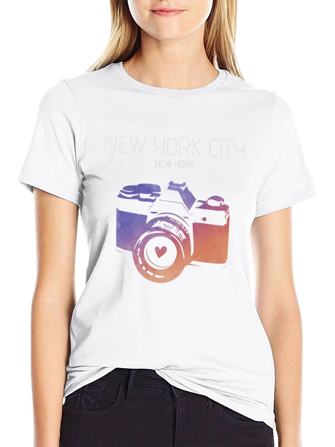 New York City Camera Graphic T-Shirt