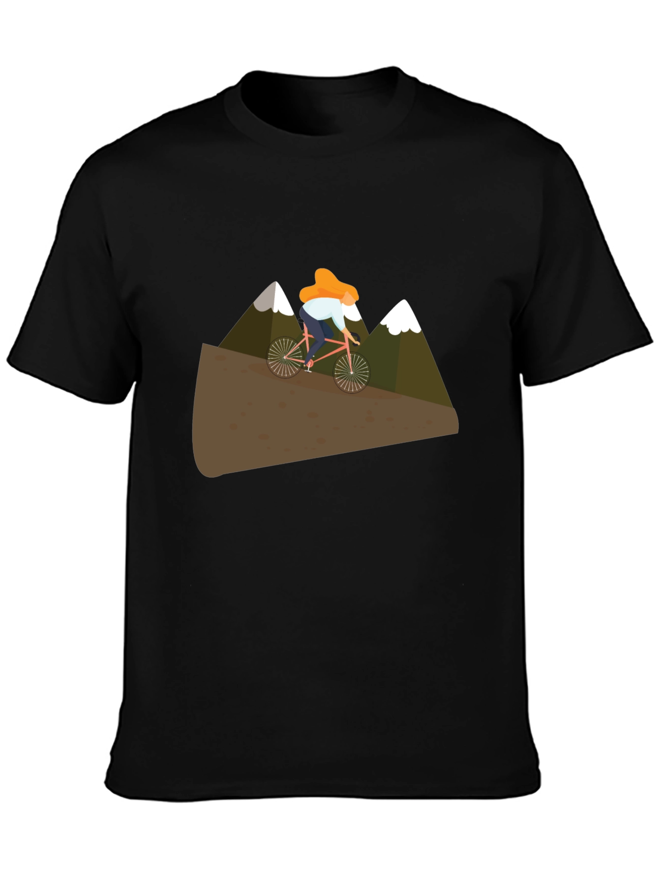 Mountain Biker Graphic Tee - Black Cotton T-Shirt