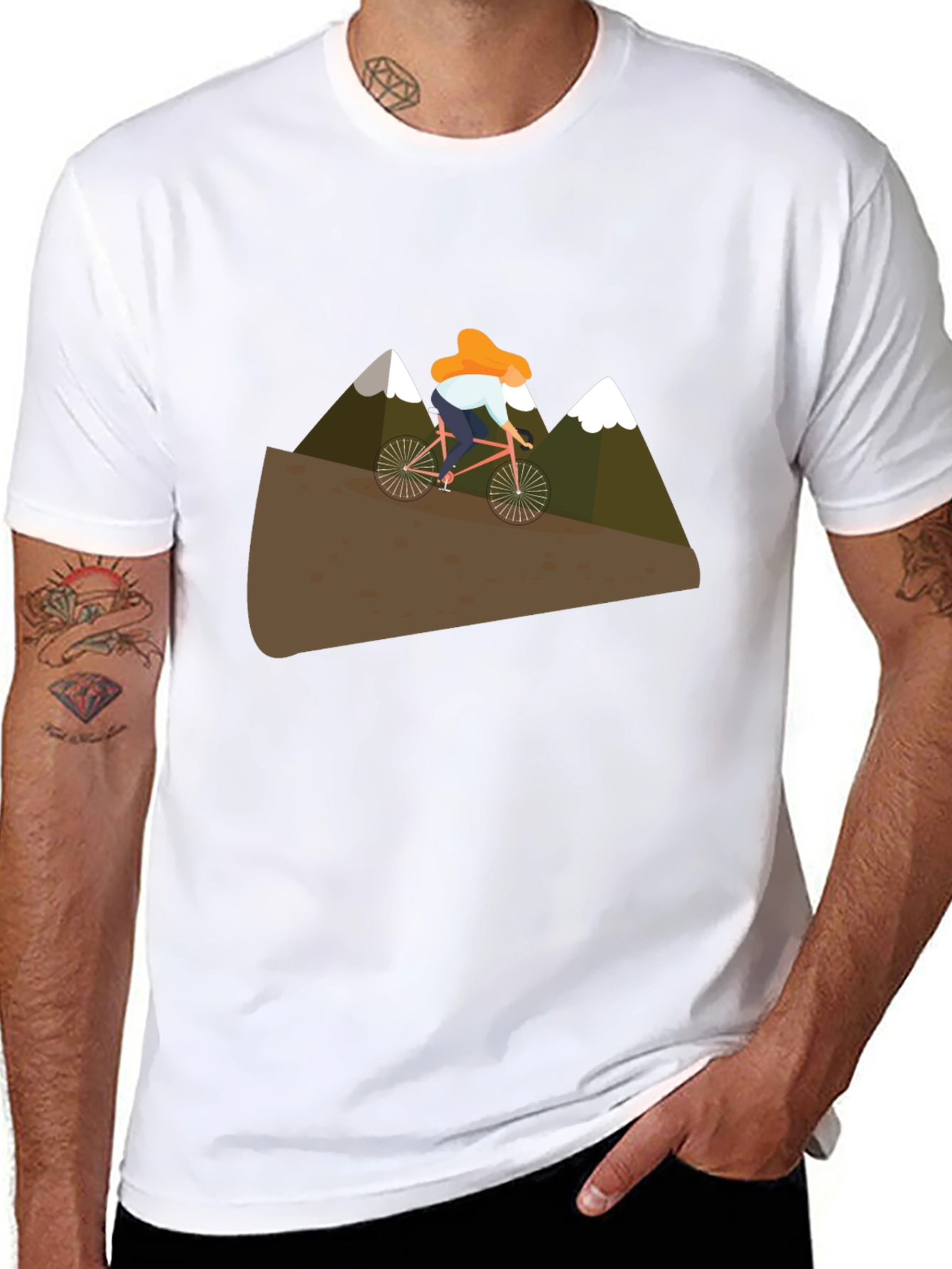 Mountain Biker Graphic Tee - Black Cotton T-Shirt