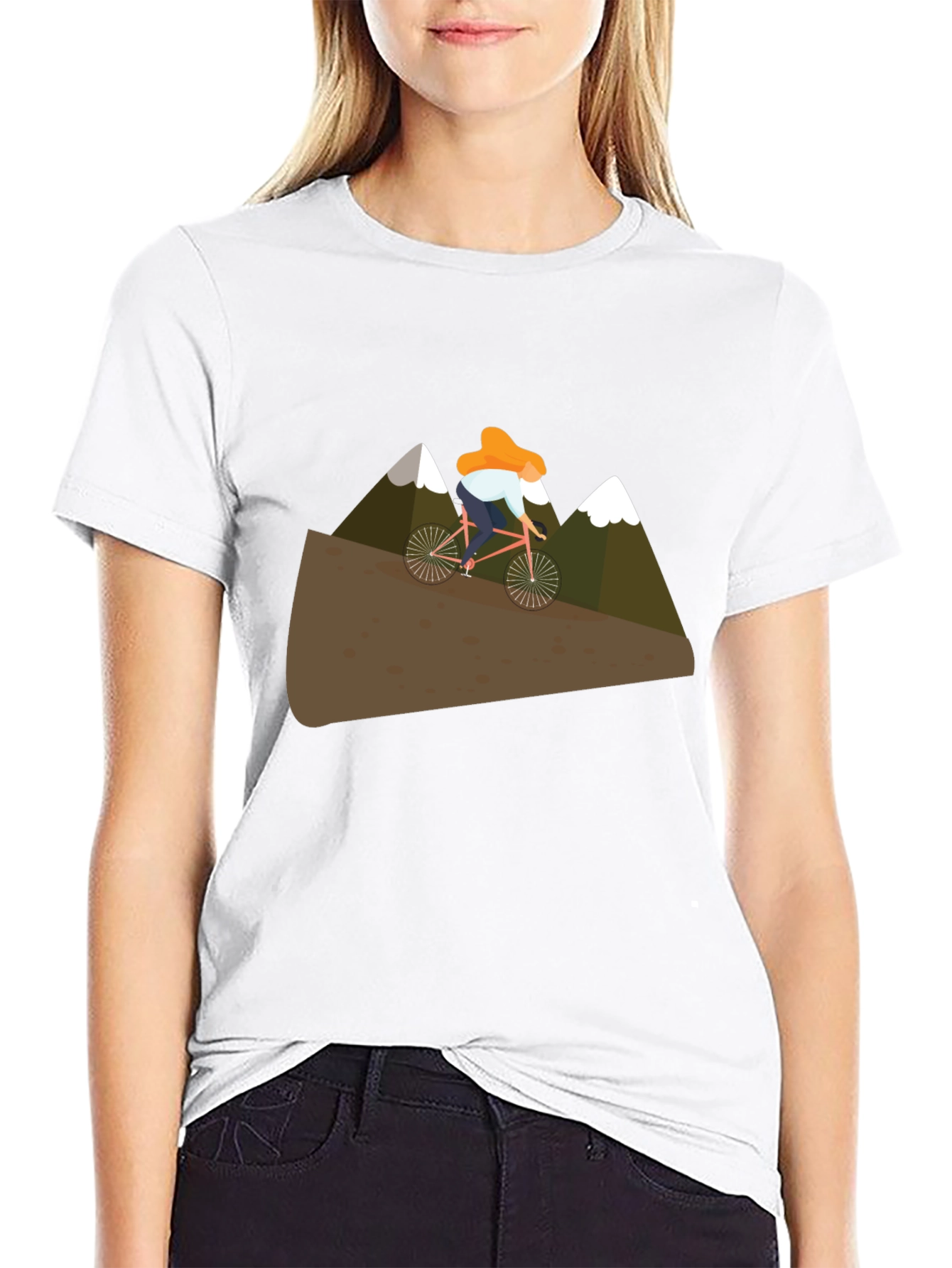 Mountain Biker Graphic Tee - Black Cotton T-Shirt