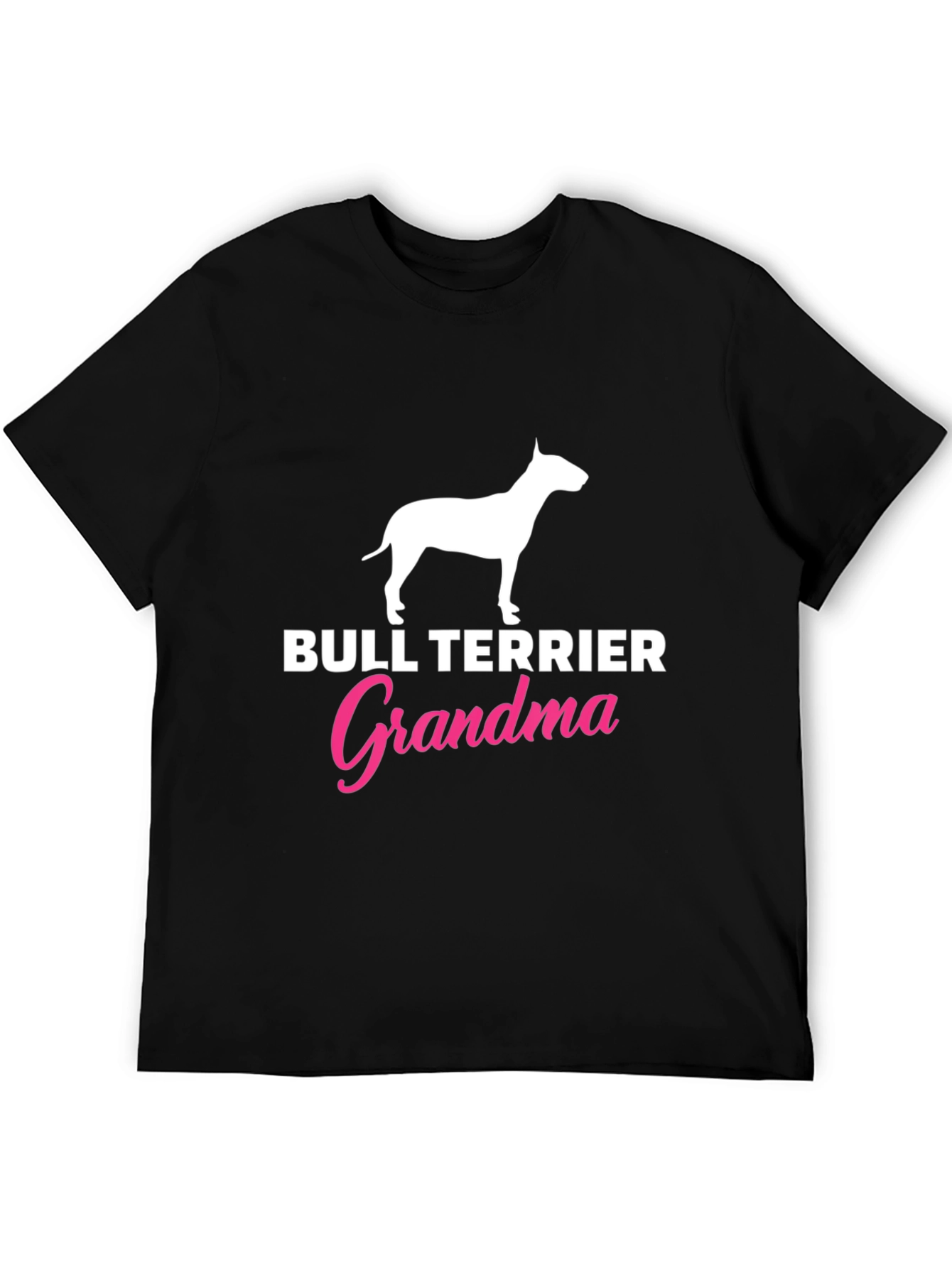 Bull Terrier Grandma T-Shirt Black Cotton