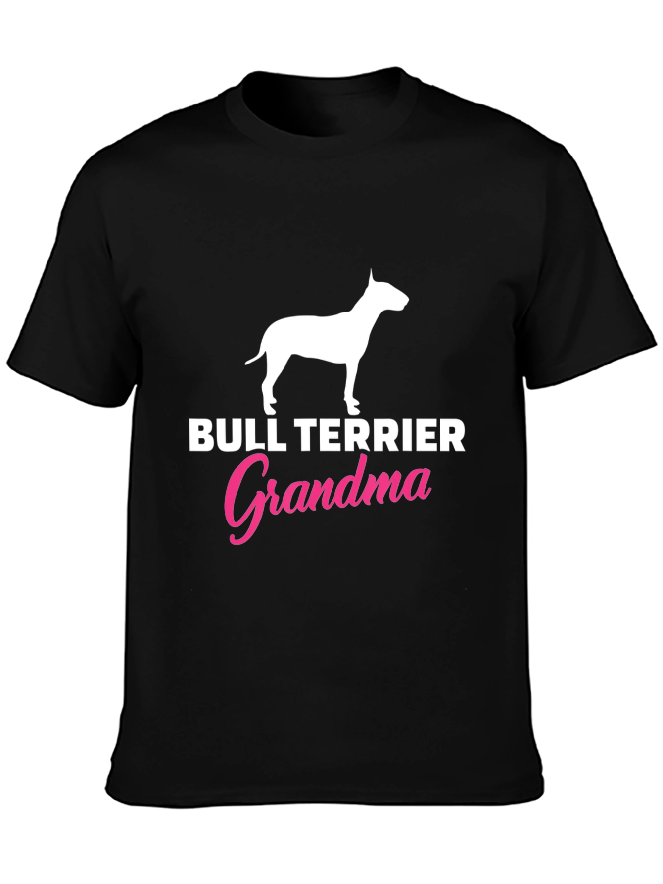Bull Terrier Grandma T-Shirt Black Cotton