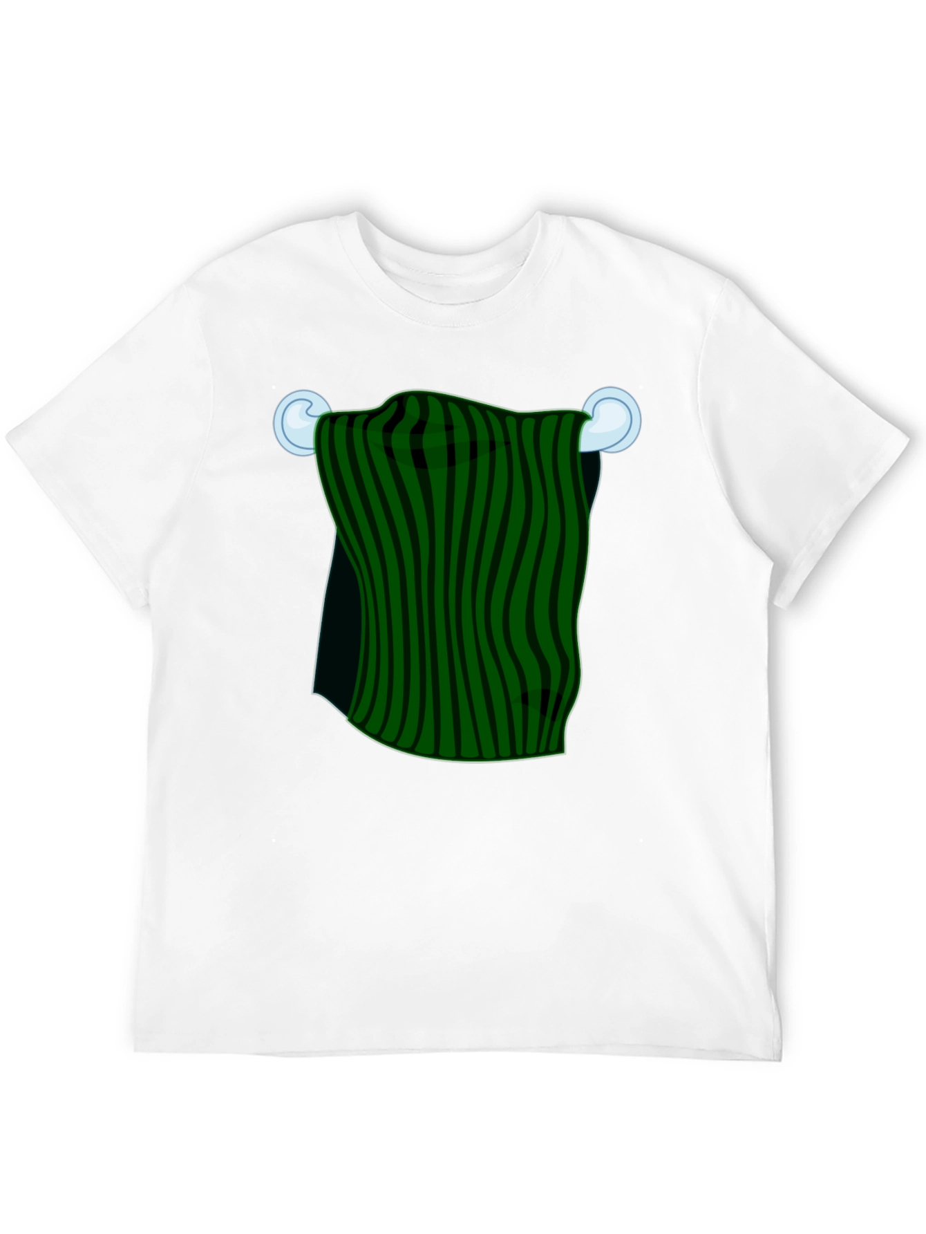 Striped Towel Graphic Tee - Quirky Black T-Shirt