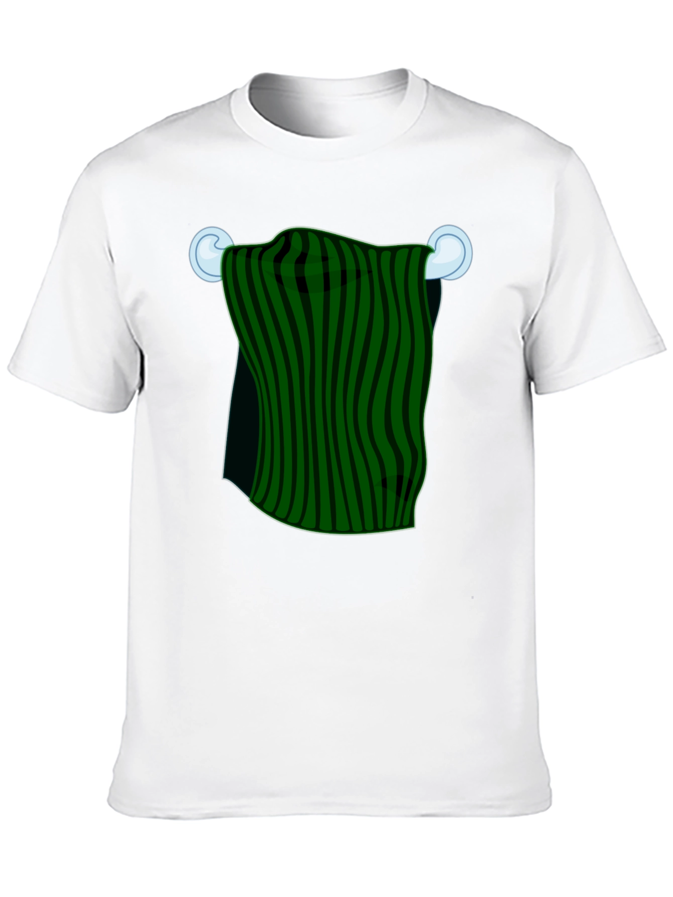 Striped Towel Graphic Tee - Quirky Black T-Shirt