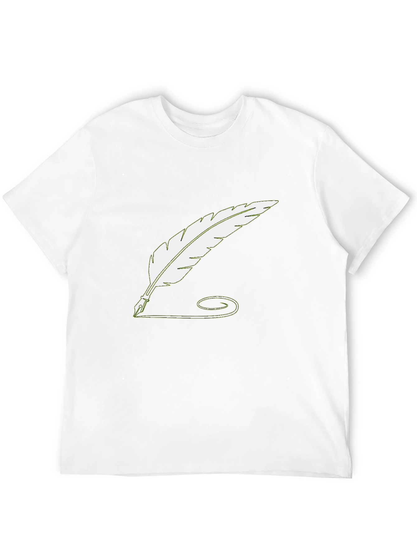 Quill Pen Graphic Tee - Black Cotton Casual Shirt