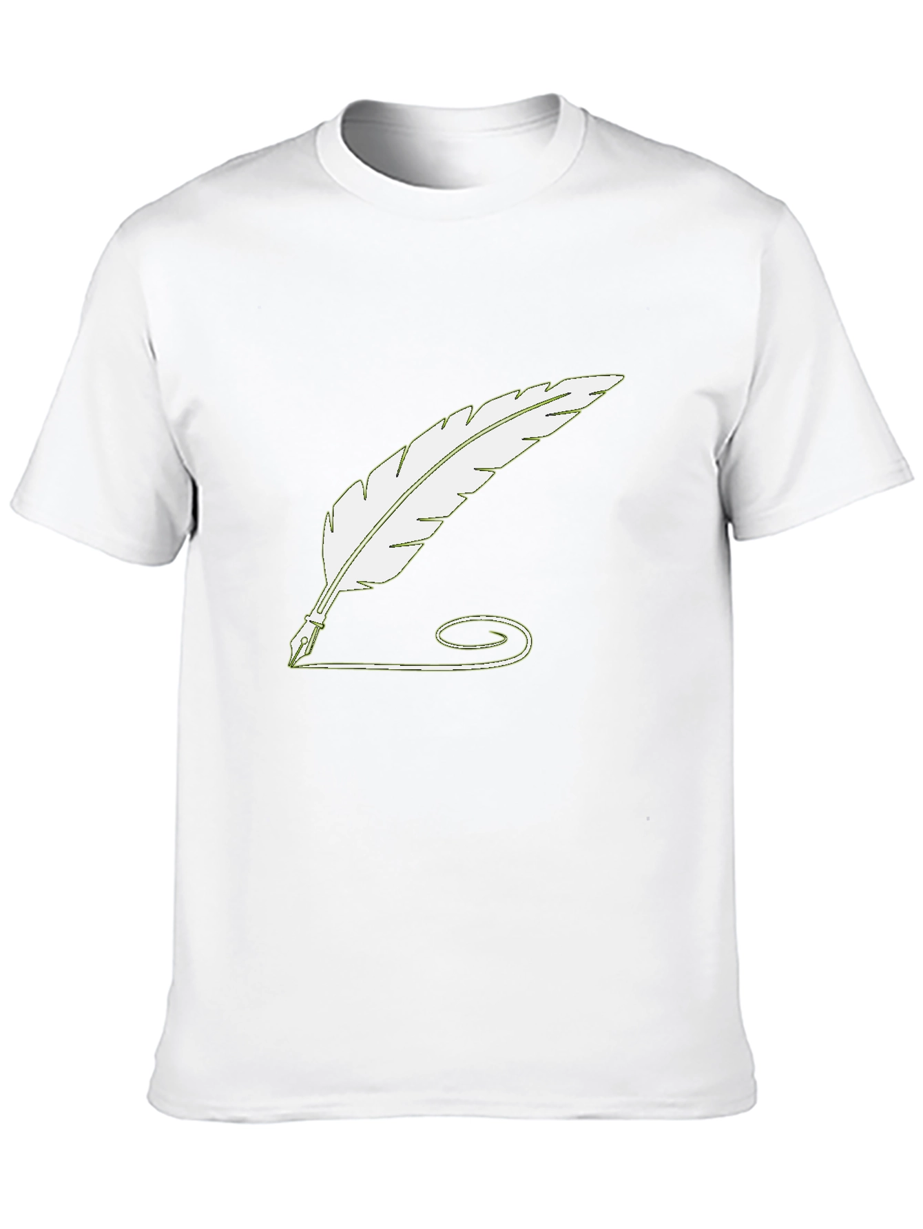 Quill Pen Graphic Tee - Black Cotton Casual Shirt