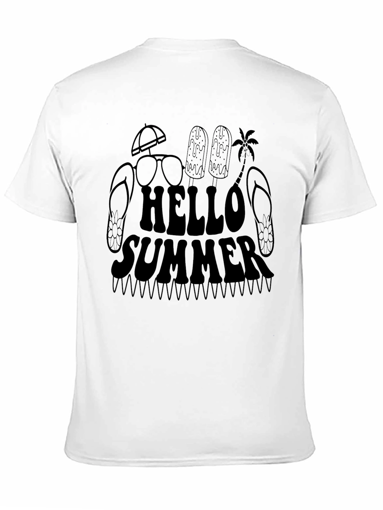 Hello Summer Black Graphic Tee