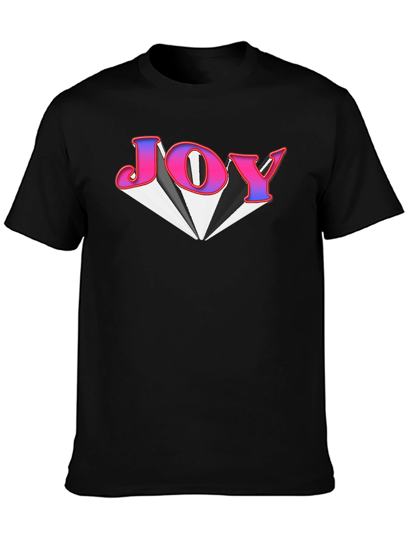 Joy Graphic Tee - Black Cotton Blend T-Shirt