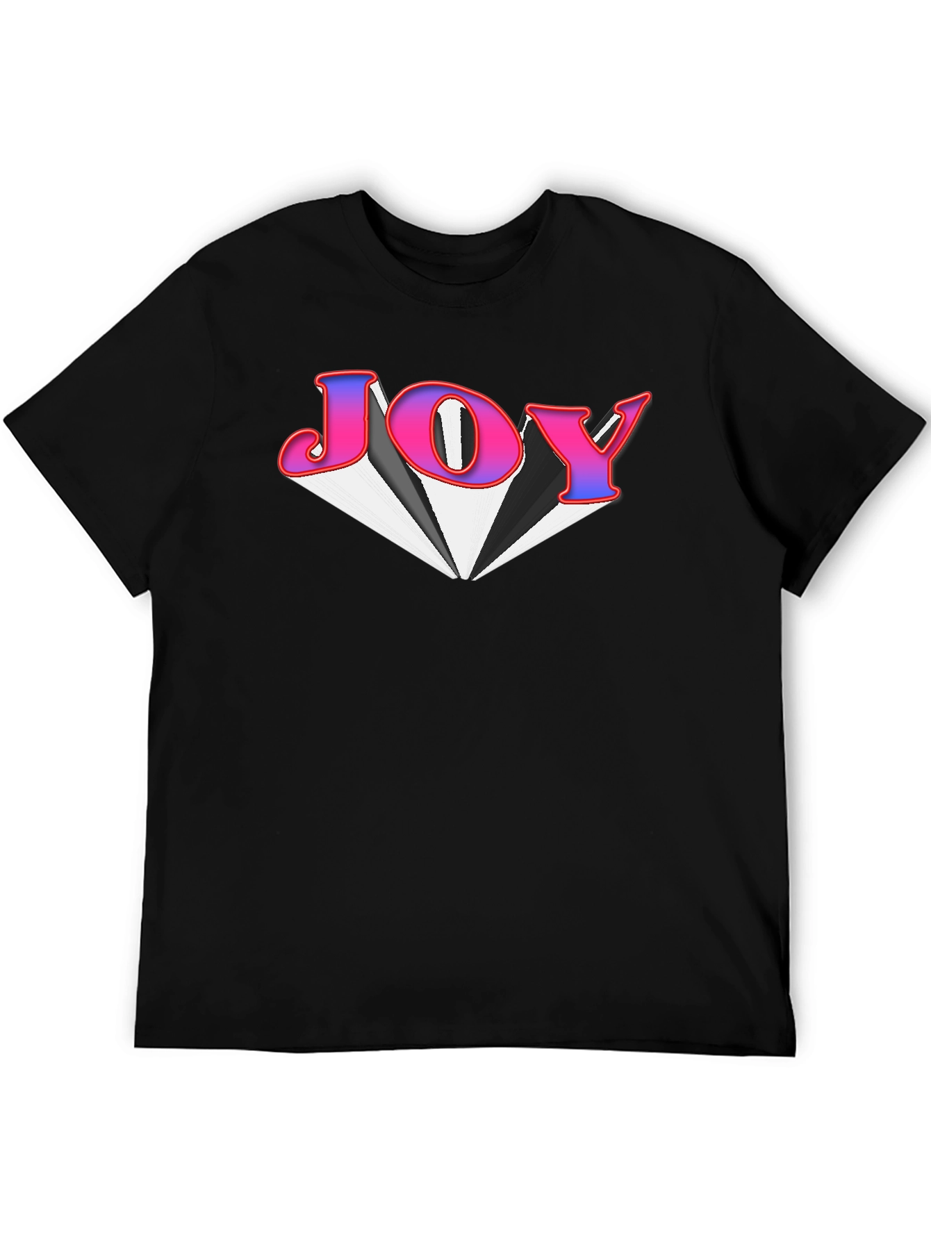 Joy Graphic Tee - Black Cotton Blend T-Shirt