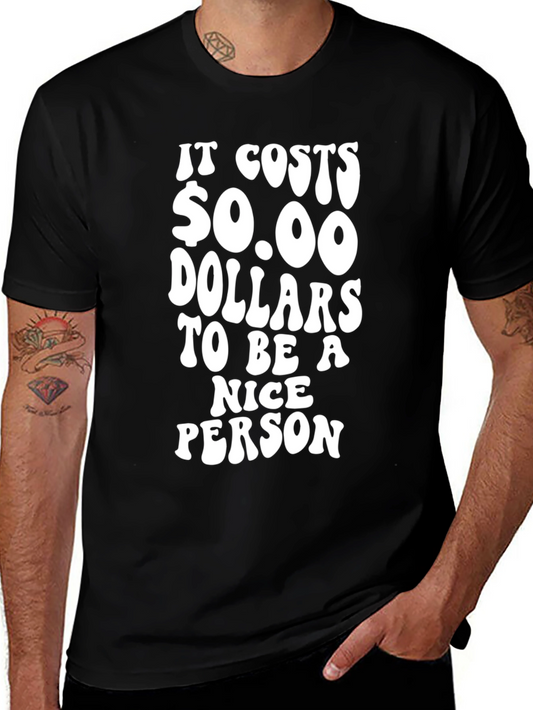 Funny $0.00 Nice Person Black T-Shirt