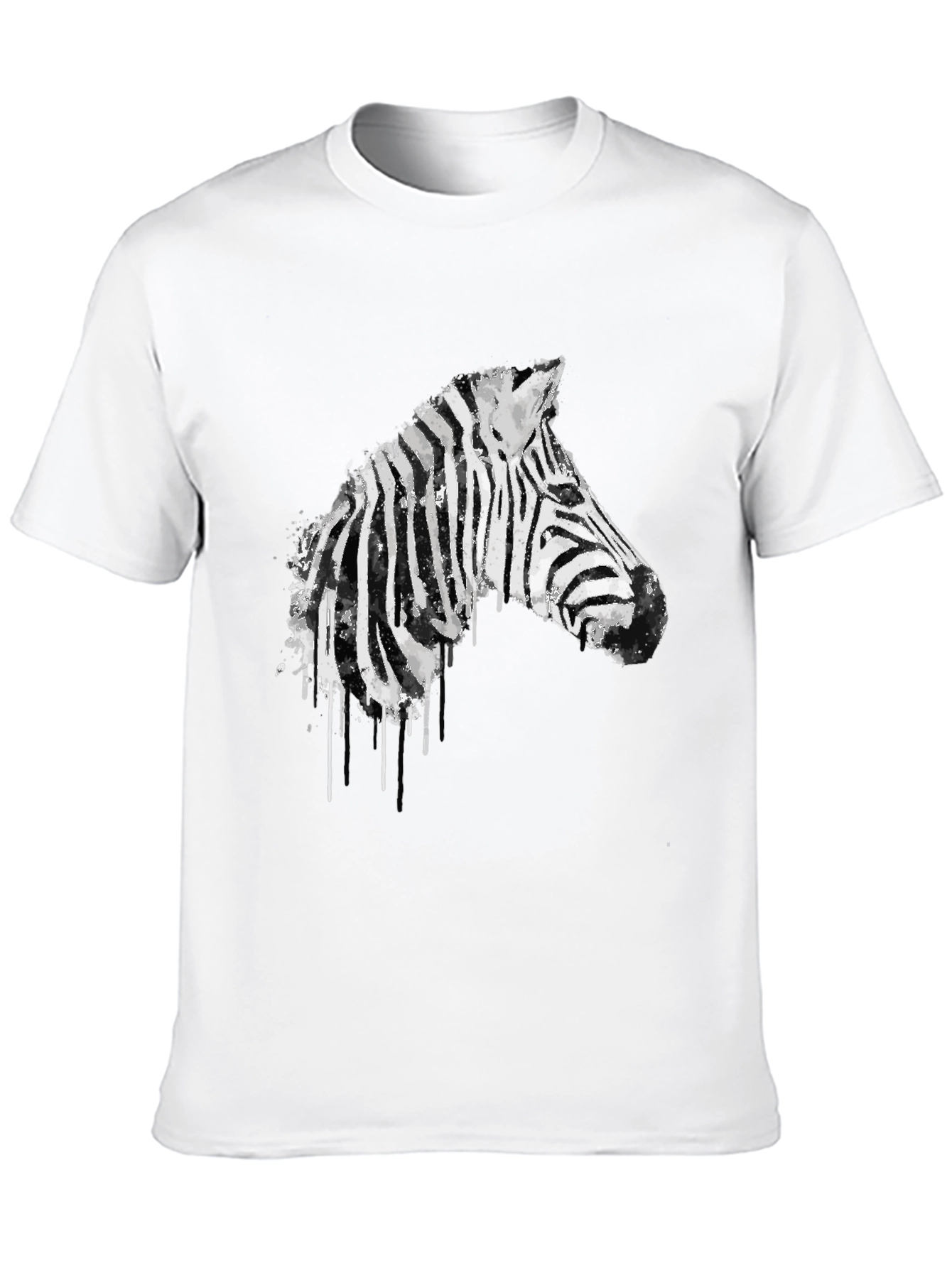 Zebra Graphic Print Mens Black T-Shirt