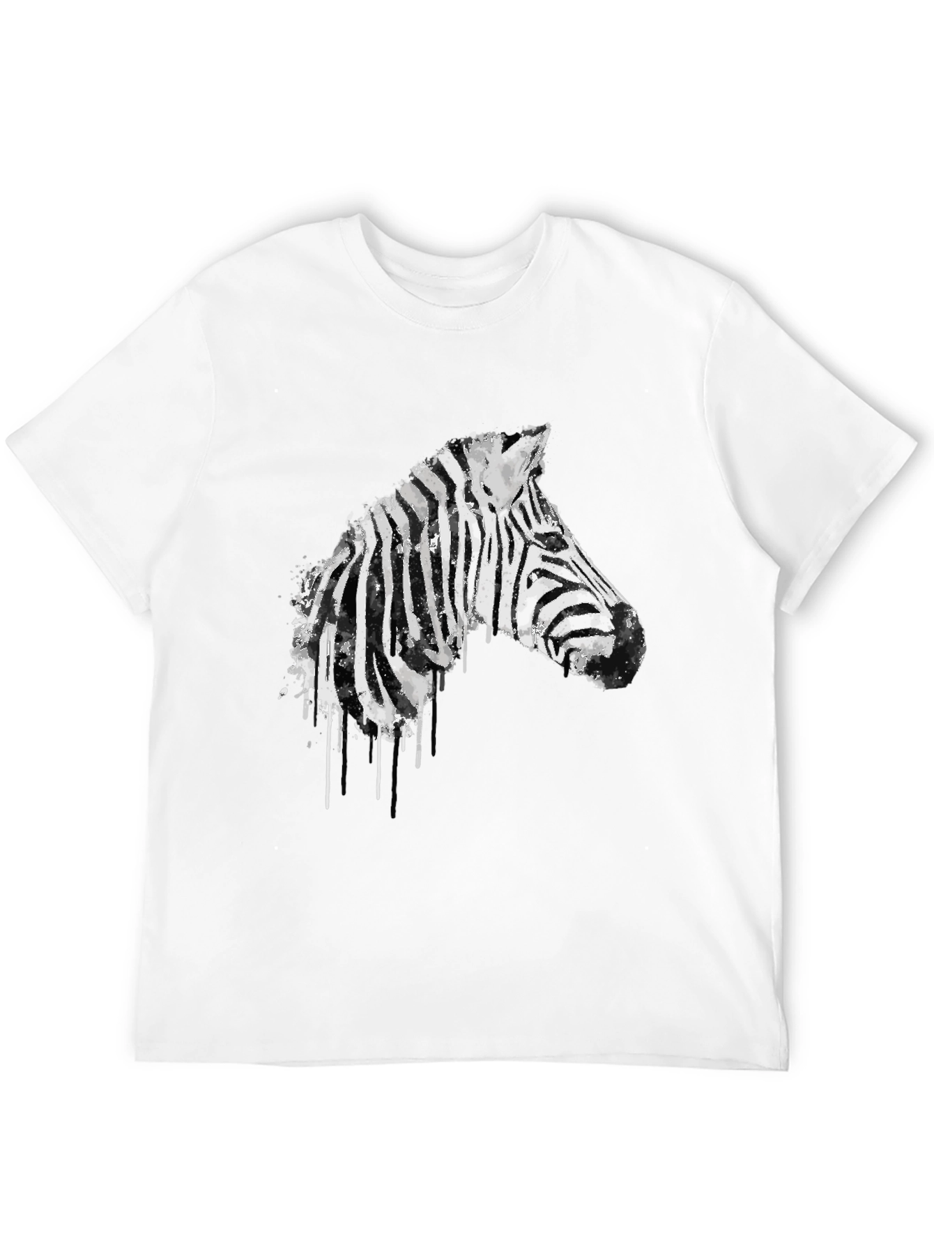 Zebra Graphic Print Mens Black T-Shirt