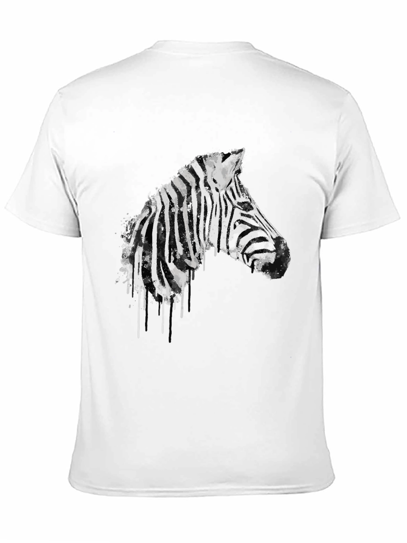 Zebra Graphic Print Mens Black T-Shirt