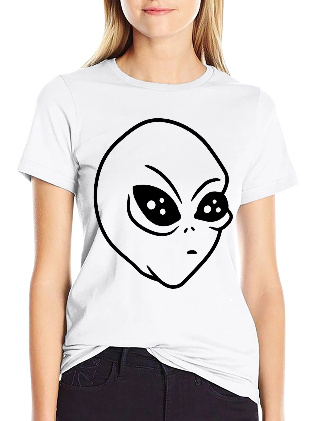 Alien Graphic Print T-Shirt - Black