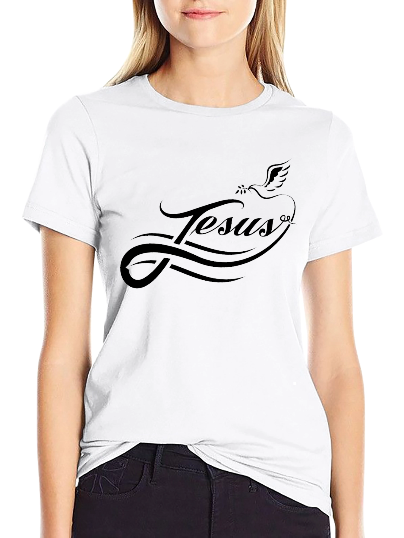 Jesus Dove Graphic Black T-Shirt
