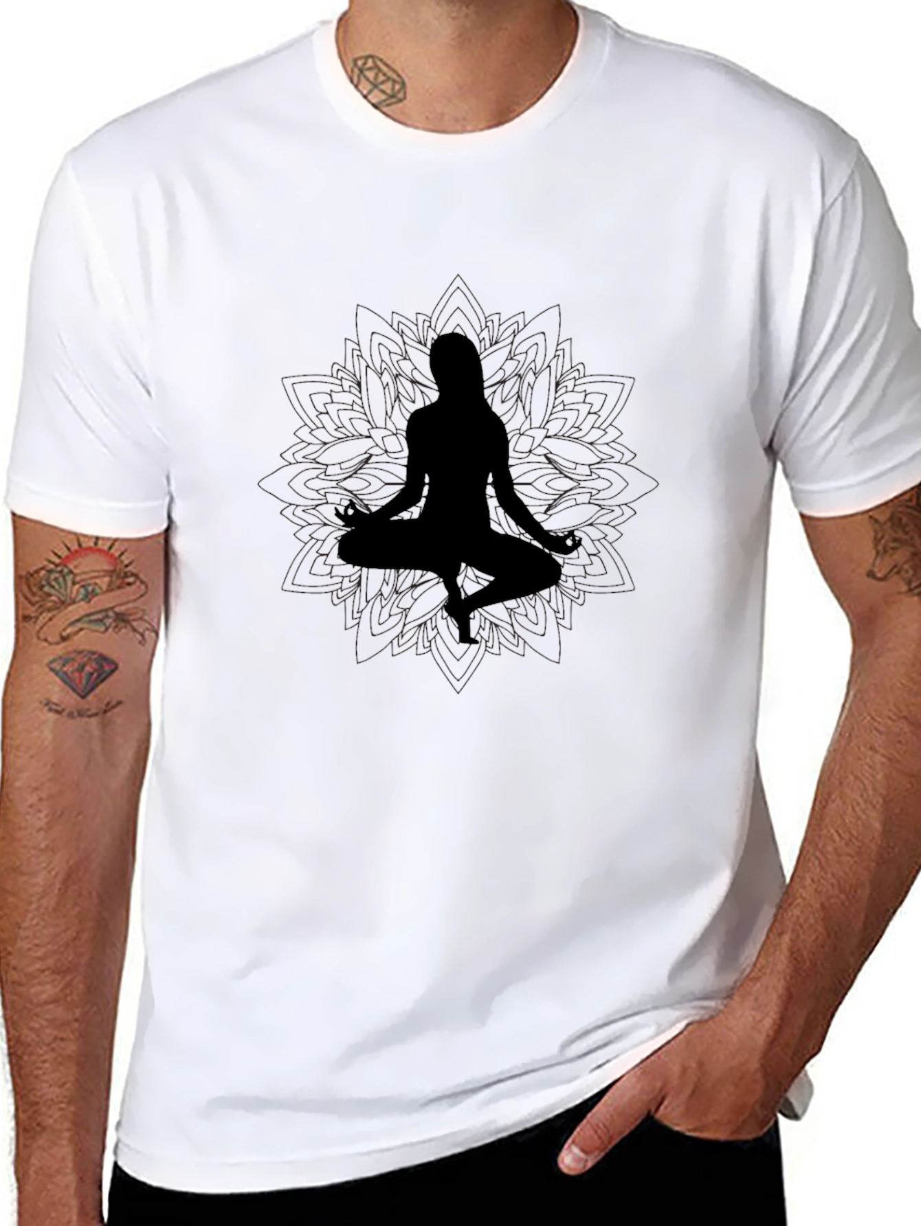 Meditating Silhouette Graphic T-Shirt