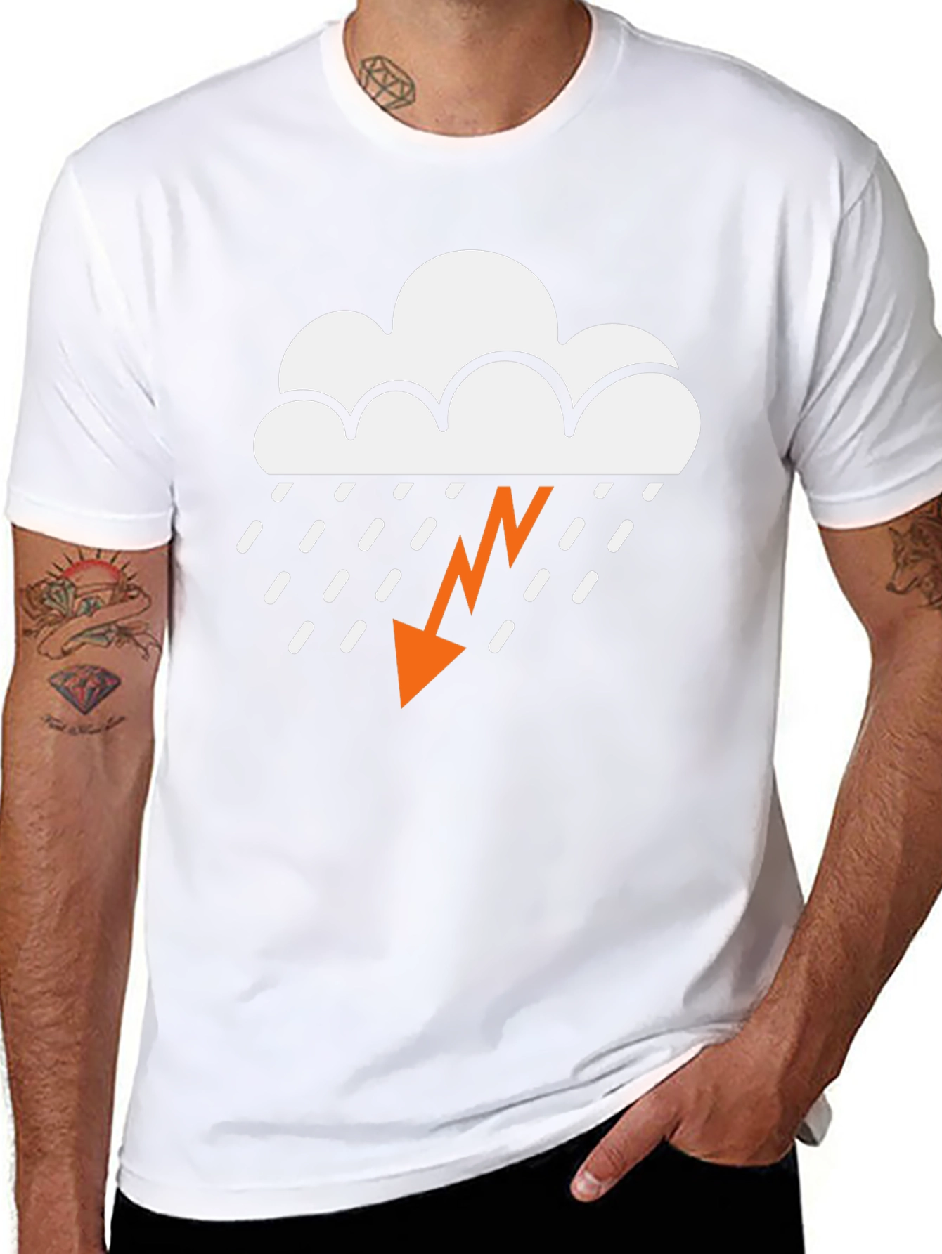 Storm Cloud Graphic Tee - Black Cotton T-Shirt