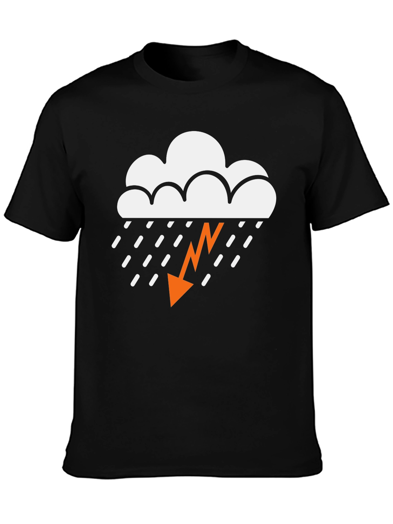 Storm Cloud Graphic Tee - Black Cotton T-Shirt